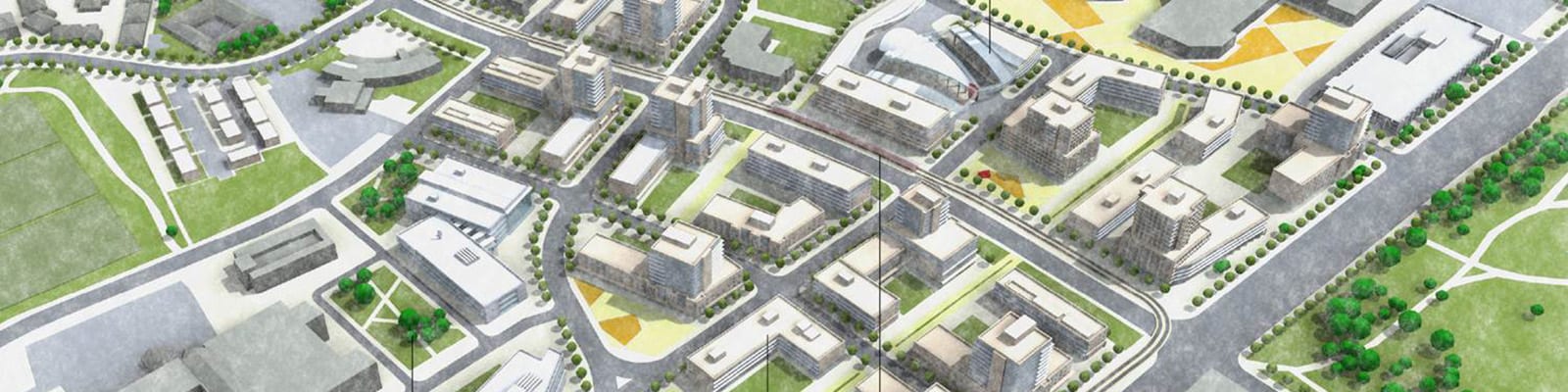 Rendering of the Belgravia and Mill Woods Station Area Plan.