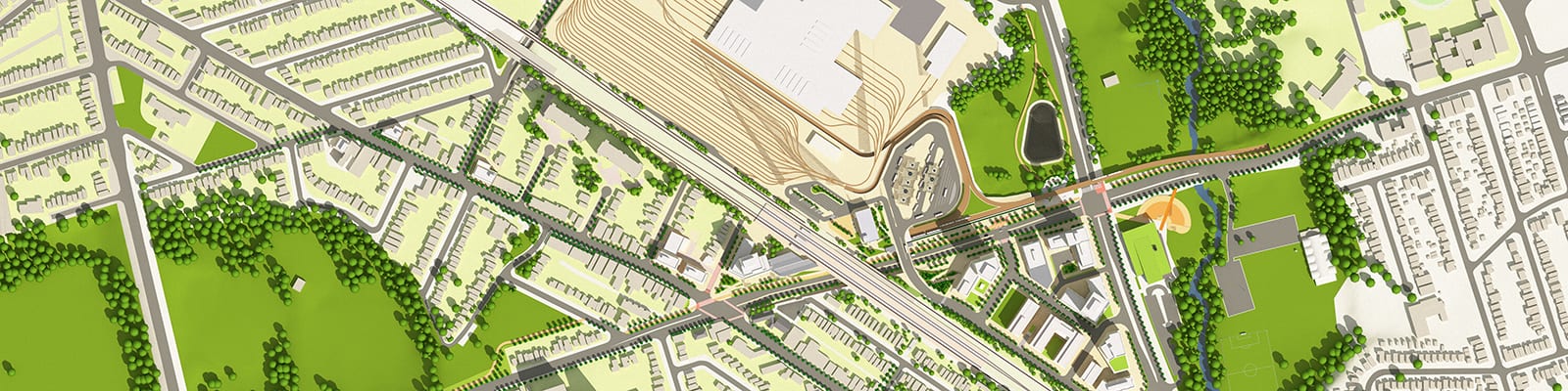 Rendering of Mount Dennis Mobility Hub.