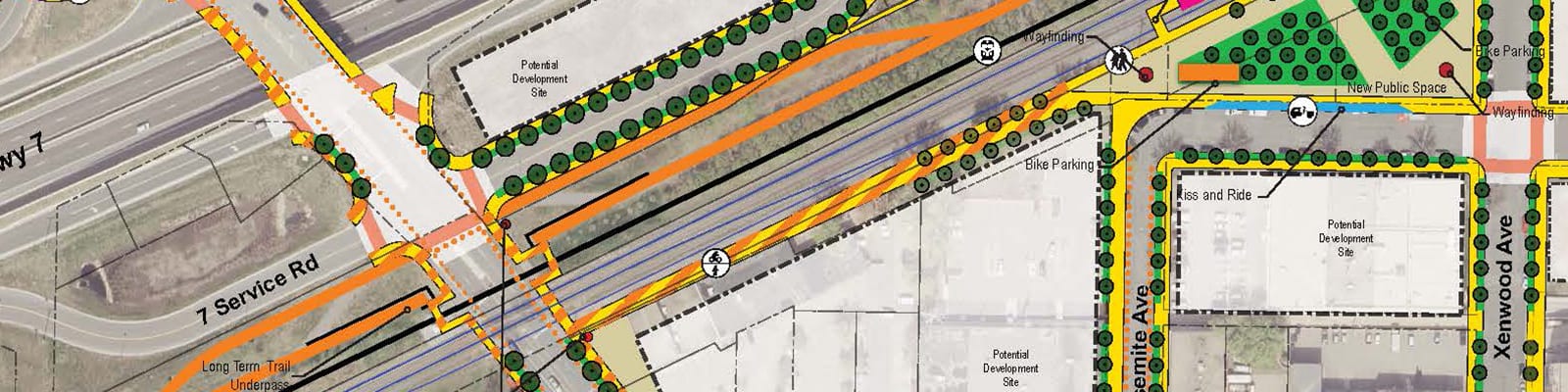 Concept plan with transportation corridors noted.