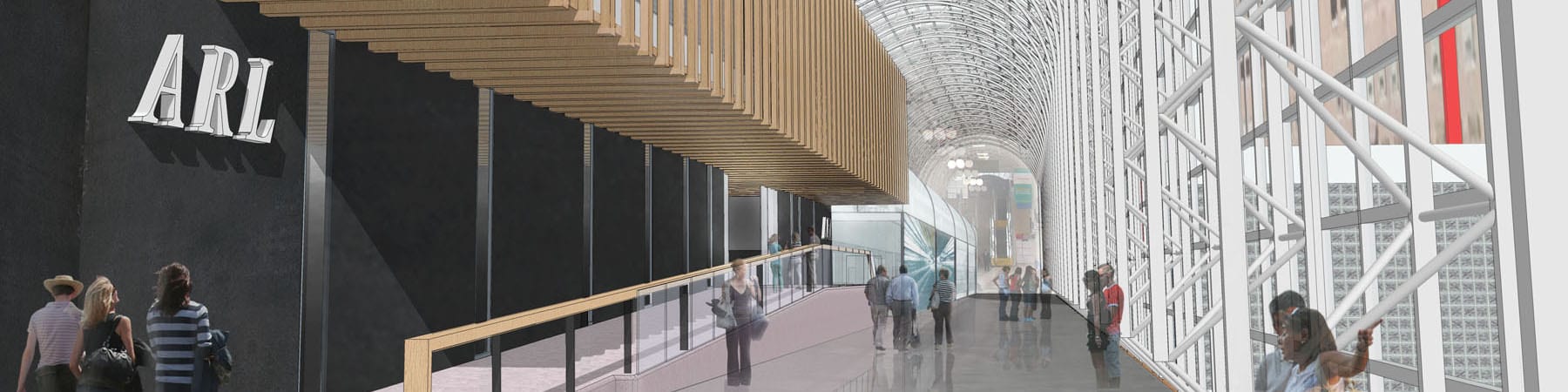 Union Station Air Rail Link interior rendering