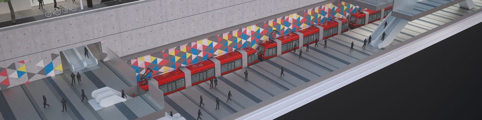 Rendering of the platforms along the Eglinton Crosstown.