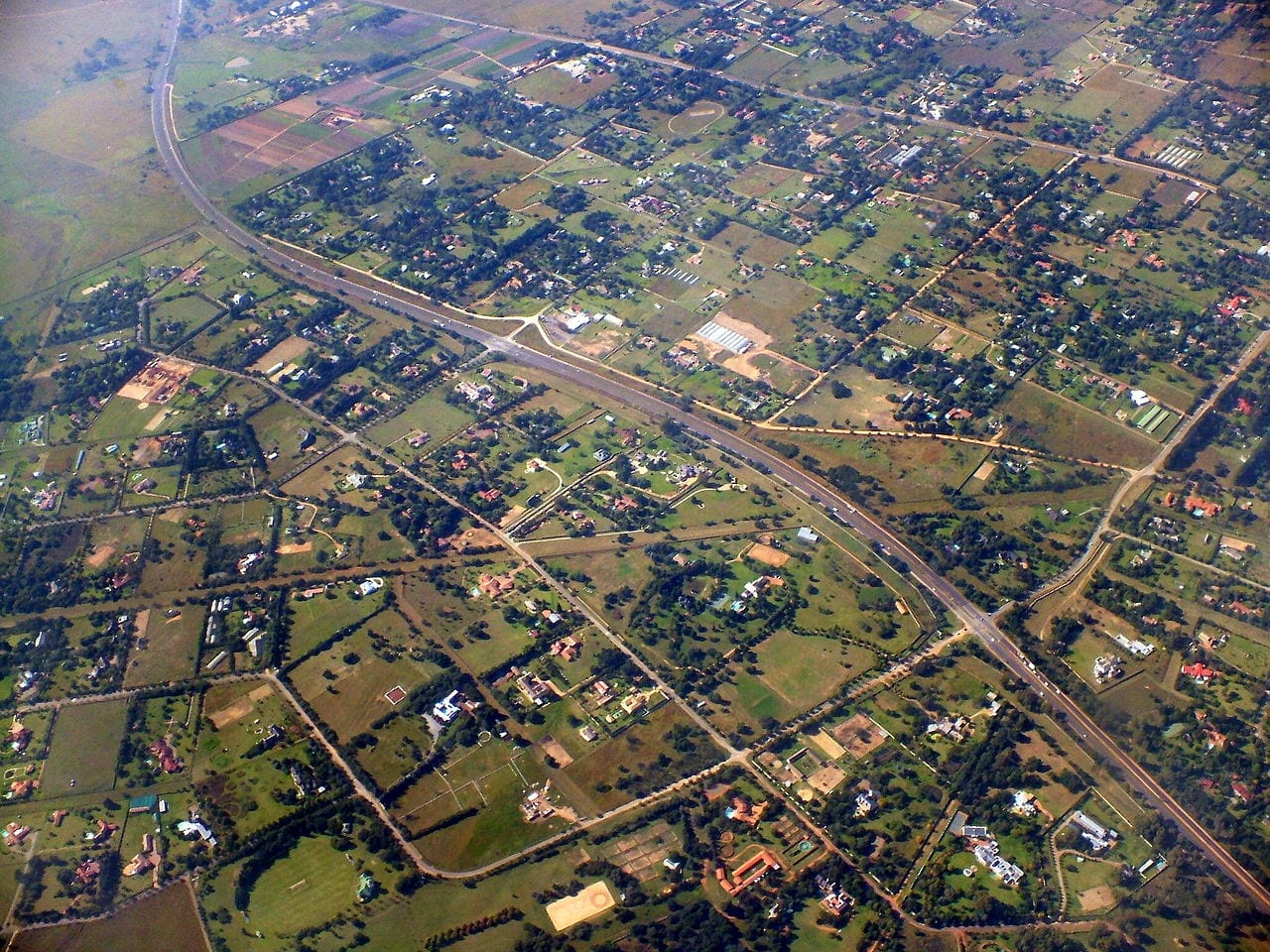 Aerial photo of Johannesburg.