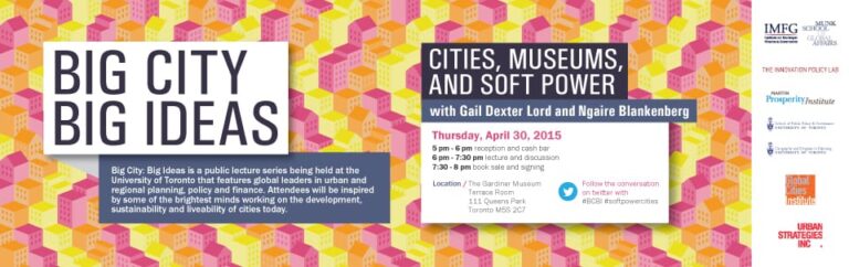 Graphic for the event, Cities, Museums, and Soft Power.