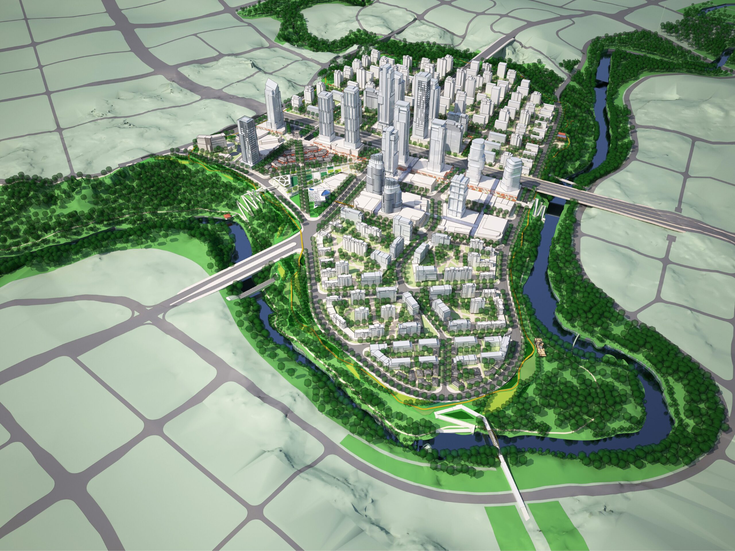 Chongqing Area Plan aerial rendering.
