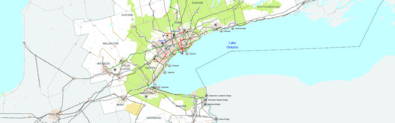 Greater Golden Horseshoe Transportation plan map.