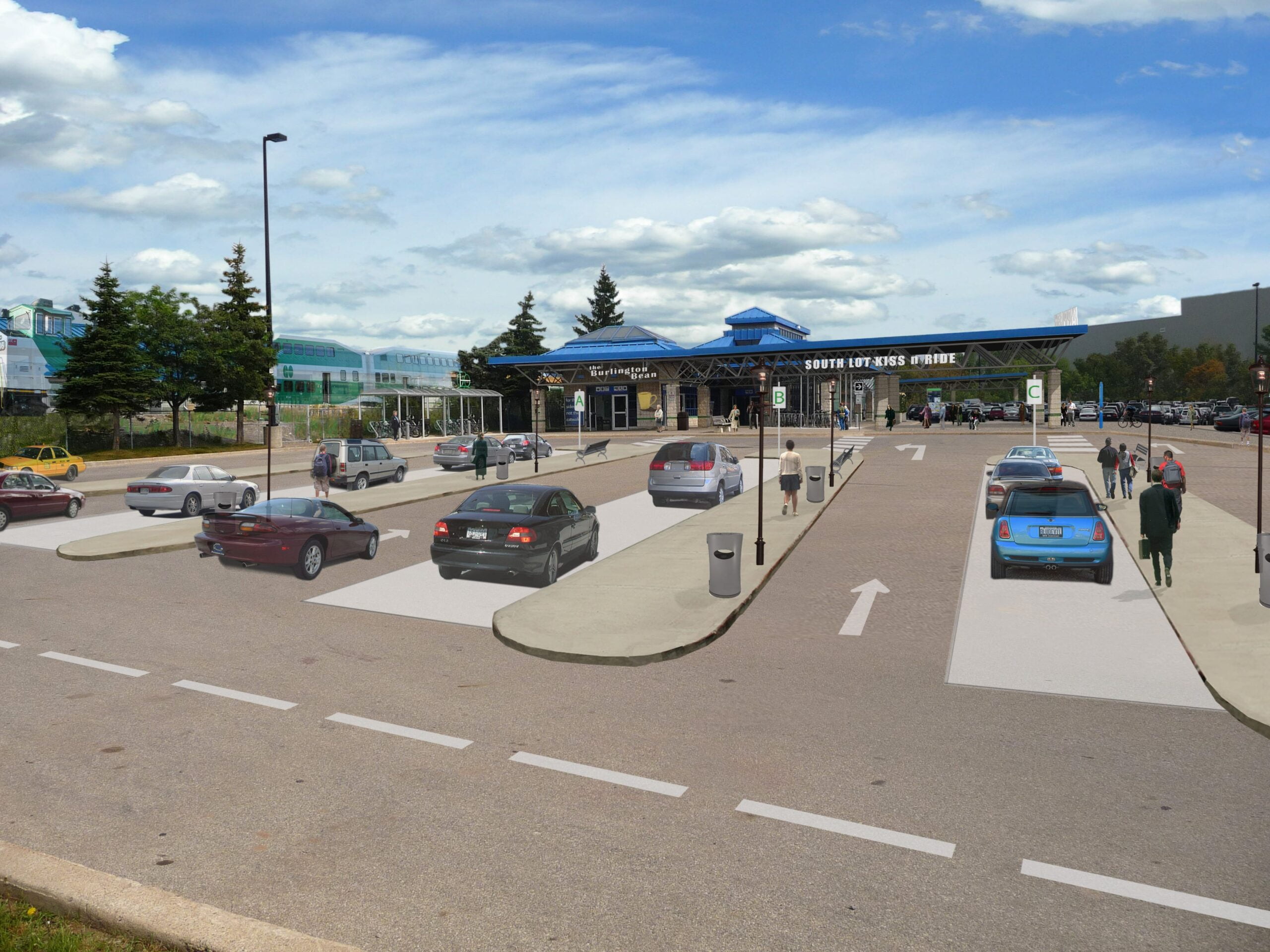 GO Transit street view pick up area rendering