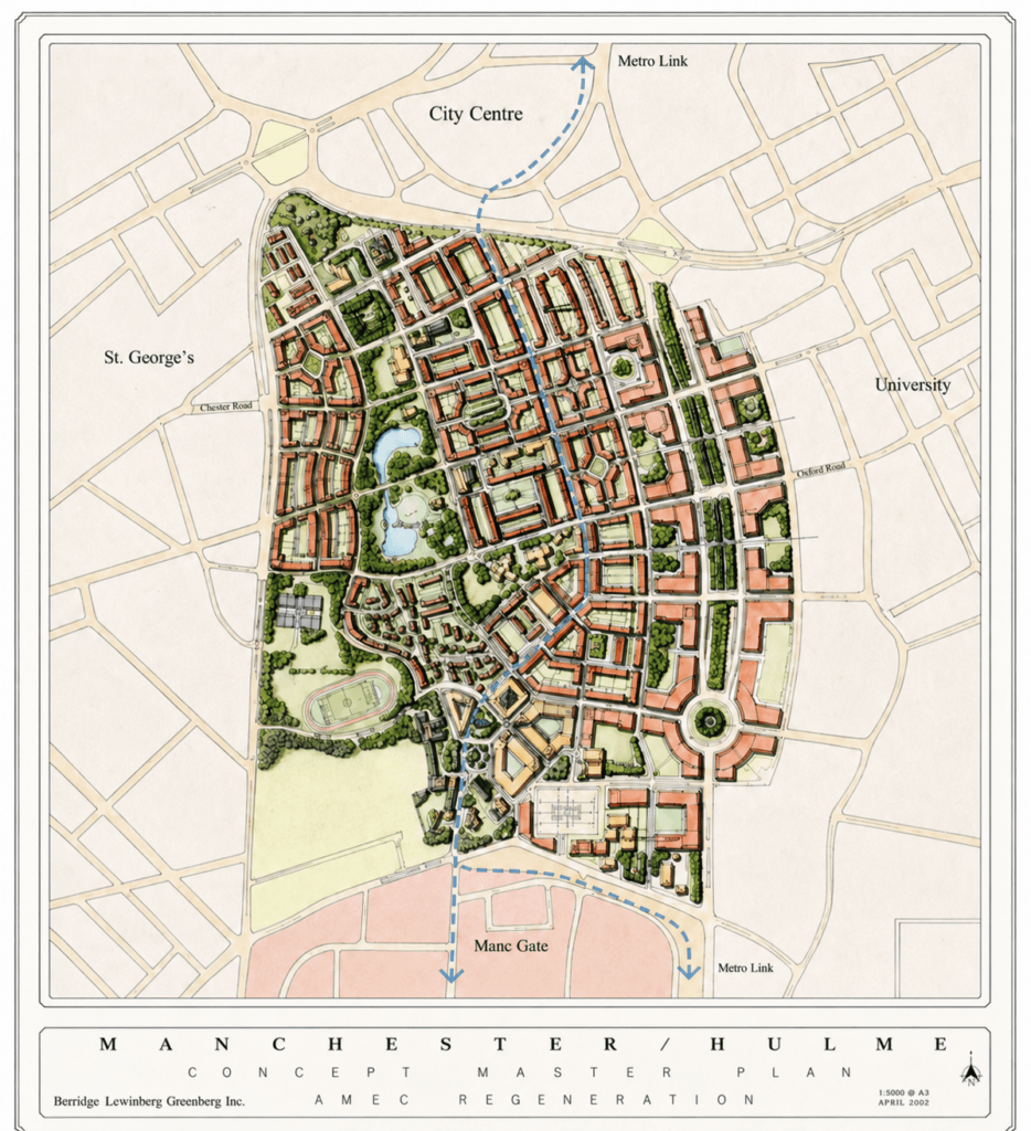 USI sketch plan
from 1993 Hulme
Redevelopment Framework.