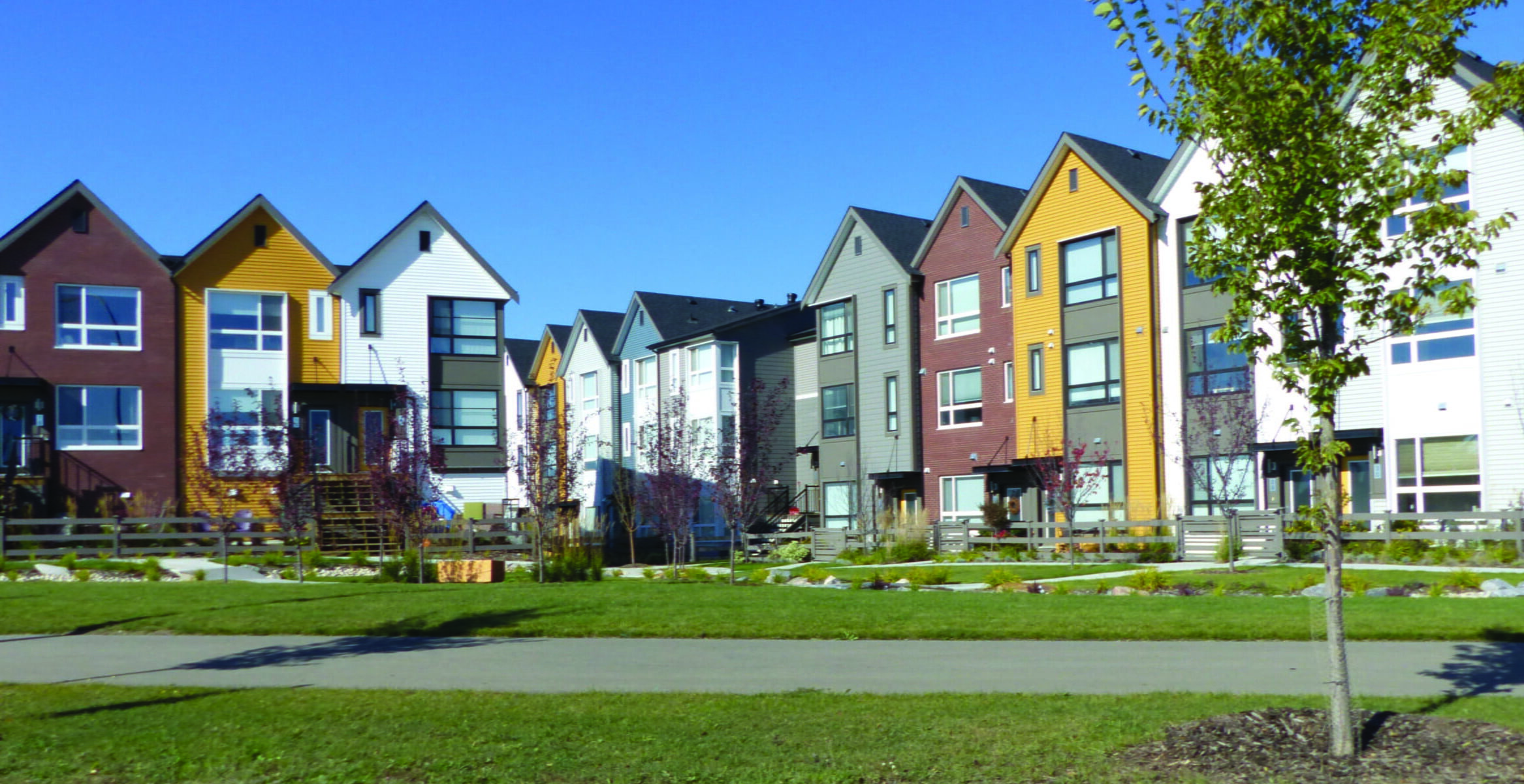 Colourful row houses.