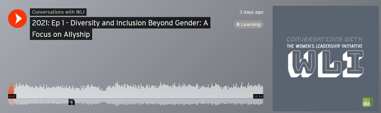 Screenshot of the Womens Leadership Initiative podcast.