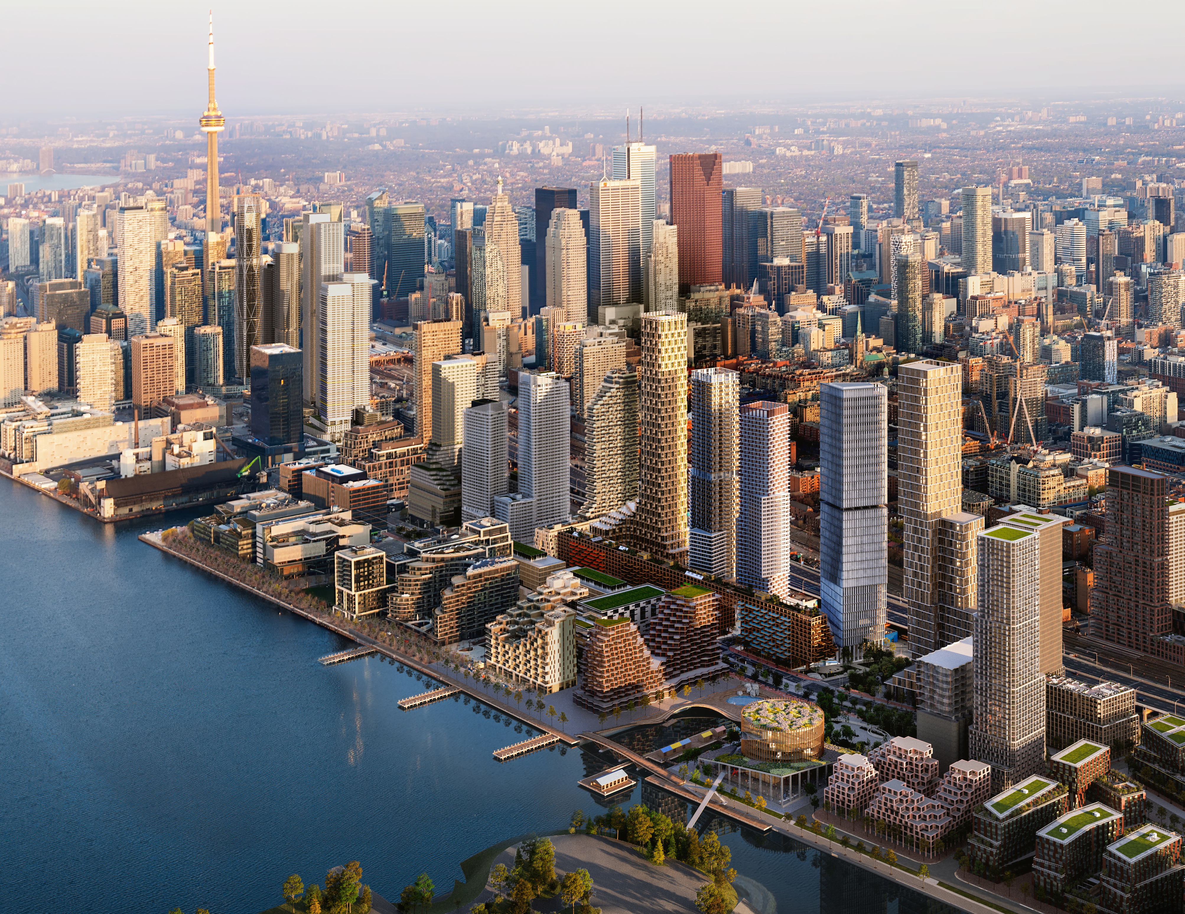 Rendering of Toronto's waterfront quayside development.