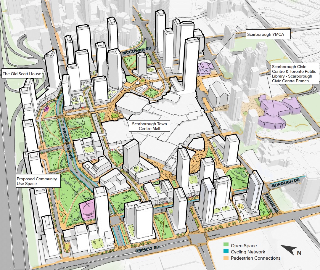 Rendered plan for Scarborough Town Centre Master Plan.