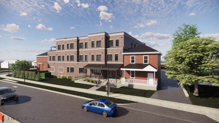 Rendering of Indwell 25 Thomas Street Affordable Housing.