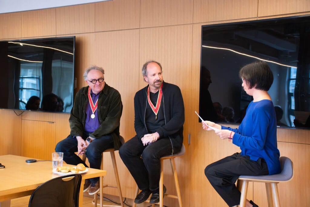 Yiwen interviewing RAIC Fellows Michel and Eric.